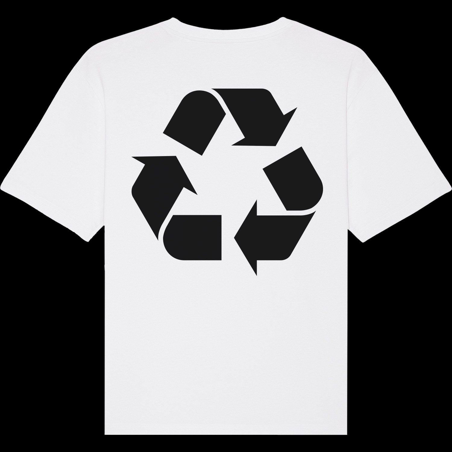 shoerts | Recycling | White shirt with large black print on back